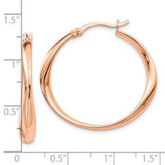 Sophia Jewelers Sterling Silver Rose Gold-Plated Polished Hoop Earrings Elegant Women's Design