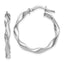 Twisted Hoop Earrings in Sterling Silver, 3x26mm - Sophia Jewelers