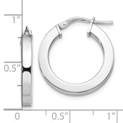 Sophia Jewelers Sterling Silver Polished Hoop Earrings with Rhodium Plating