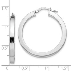 Sophia Jewelers 925 Sterling Silver Polished Hoop Earrings in Elegant Rhodium