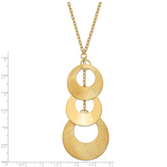 Sterling Silver & 14k Gold-plated Brushed/Polished Circle Necklace