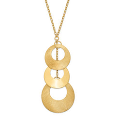 Sterling Silver & 14k Gold-plated Brushed/Polished Circle Necklace