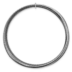 Sophia Jewelers Sterling Silver Ruthenium Plated Diamond-Cut Slip-On Bangle