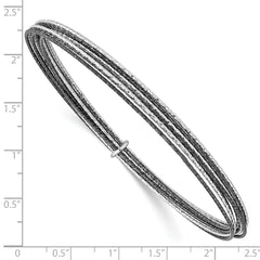 Sophia Jewelers Sterling Silver Ruthenium Plated Diamond-Cut Slip-On Bangle
