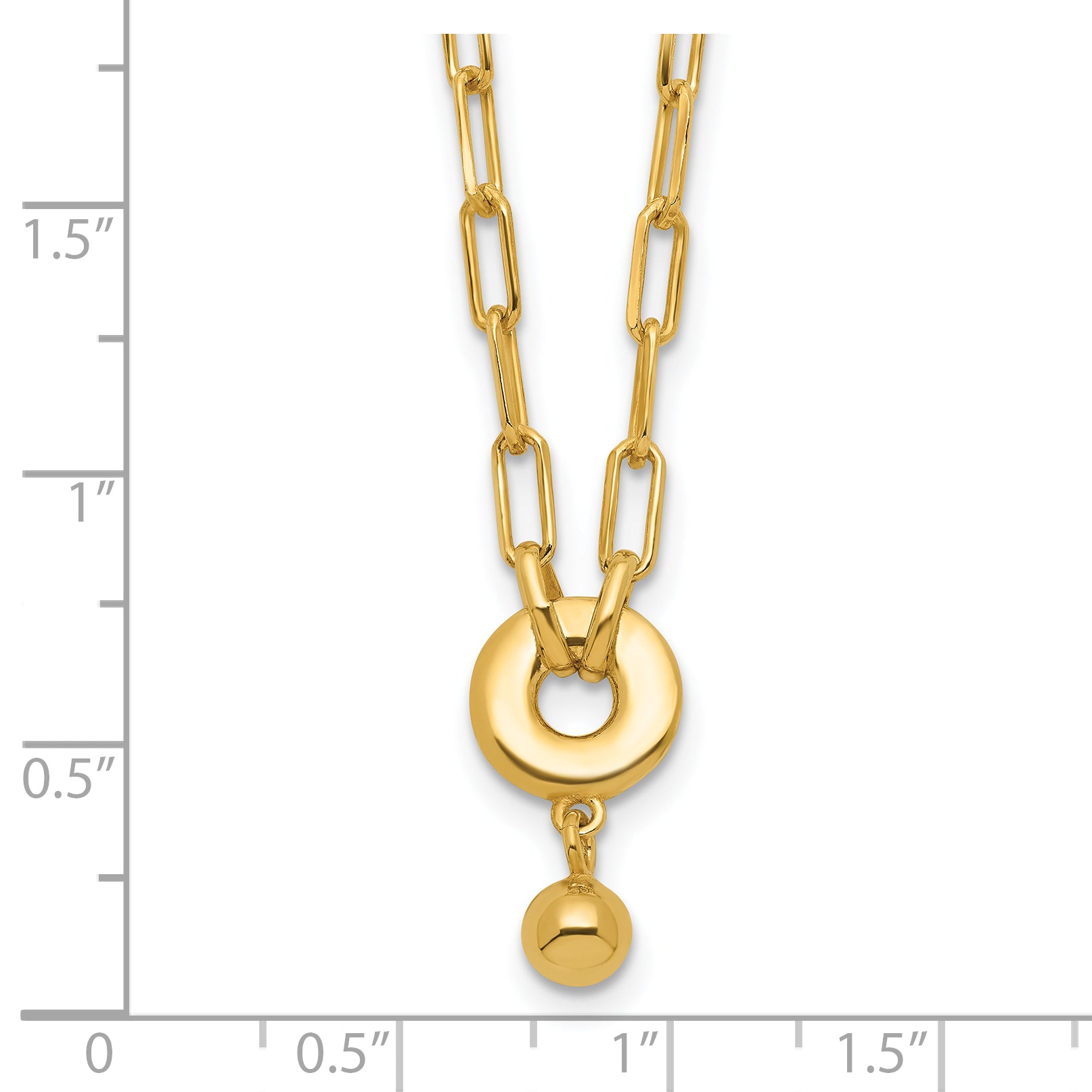 Sterling Silver Gold-plated with 2in ext. Circle Necklace