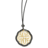 Sterling Silver/Ruthenium/Gold-tone 14k Flash Necklace