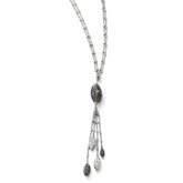 SS Ruthenium D/C Double Strand Necklace w/2in ext
