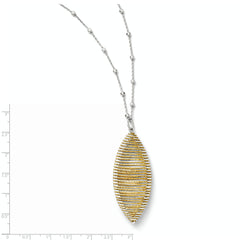 Sophia Jewelers Sterling Silver Gold-Tone 24k Flash Plated Pendant Necklace