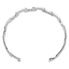 Sophia Jewelers Sterling Silver Rhodium Plated Slip-On Bangle Cuff