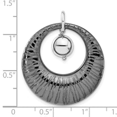 Leslie's Sterling Silver Ruthenium-plated Polished & Textured Pendant