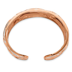 Sophia Jewelers 925 Rose Gold-Plated Textured Cuff Bracelet for Women