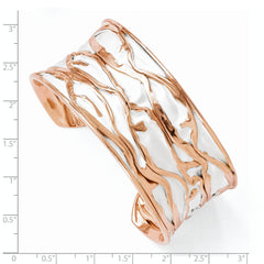 Sophia Jewelers 925 Rose Gold-Plated Sterling Silver Cuff Bangle Polished Finish
