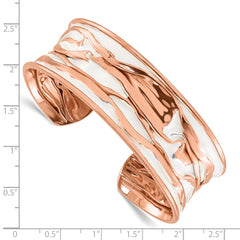 Rose Gold-Plated Sterling Silver Cuff Bangle with Textured Finish