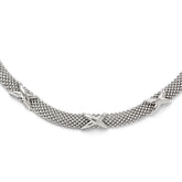 Sterling Silver Polished Mesh Necklace