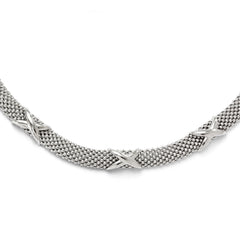 Sterling Silver Polished Mesh Necklace