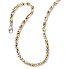 Sophia Jewelers 18 Two-Tone Sterling Silver Necklace with Gold-Tone Accents
