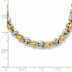 Sophia Jewelers 18 Two-Tone Sterling Silver Necklace with Gold-Tone Accents