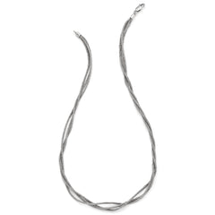 Sterling Silver 925 Three Strand Mesh Necklace with Lobster Clasp