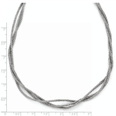 Sterling Silver 925 Three Strand Mesh Necklace with Lobster Clasp