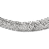 Sterling Silver Polished and Textured Graduated Neck Collar