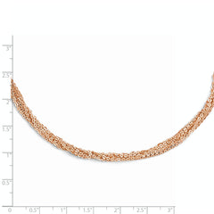 Sophia Jewelers Sterling Silver Rose Gold-Plated Multi-Strand Necklace