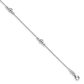 Sterling Silver Polished w/1in ext. Anklet