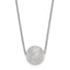 SS Radiant Essence Rh-plated Polish/Text w/2in ext. Necklace