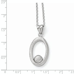 Sterling Silver 925 Necklace with Polished Scratch Design and Extender
