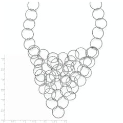 Sterling Silver 925 Fancy Link Necklace with Polished Textured Finish