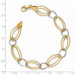 Sterling Silver Gold-tone Flash 18k Plated Link Bracelet