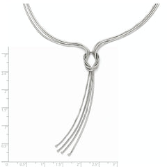 Sophia Jewelers Sterling Silver 18in Fancy Knot Necklace with Rhodium Polish