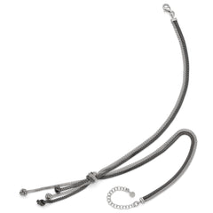 Sophia Jewelers Sterling Silver Ruthenium-Plated Necklace with 2in Extension