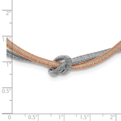 Sophia Jewelers Sterling Silver & Rose Gold Knot Necklace with Extender