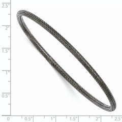 Sophia Jewelers Sterling Silver Ruthenium-Plated Textured Hollow Bangle