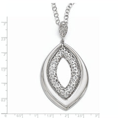 Sophia Jewelers Sterling Silver 925 Necklace with Textured Pendant