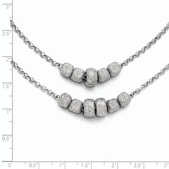 Sophia Jewelers 925 Sterling Silver Two Strand Beaded Necklace Diamond-Cut Elegance