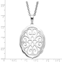 Sterling Silver 925 Fancy Necklace with Rhodium Satin Finish
