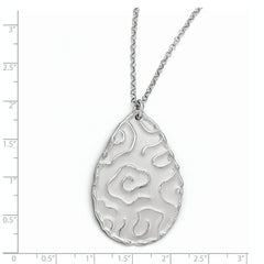Sterling Silver 925 Rhodium-Plated Satin Necklace with Themed Pendant