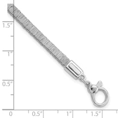 Sterling Silver Polished Wire Wrapped w/1in ext Bracelet