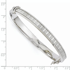 Sophia Jewelers Sterling Silver Glimmer Infused Polished Bangle