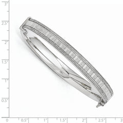 Sophia Jewelers Sterling Silver 925 Hollow Bangle with Glimmer Finish