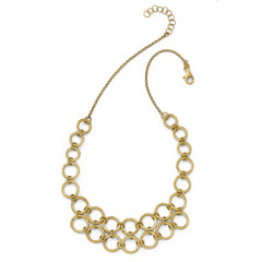 Sterling Silver Gold-Tone Collar Necklace with 1.5in Extension