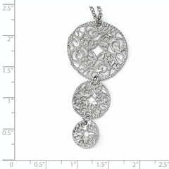 Sophia Jewelers 925 Sterling Silver Textured Fancy Necklace with Extension