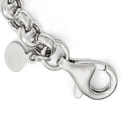 Sterling Silver Rose-tone Polished & Textured Link Bracelet