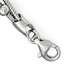 Sterling Silver 3-Strand Beaded Necklace with Polished Finish