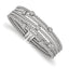 Cubic Zirconia Woven Flexible Cuff in Sterling Silver, 7.2 Inch - Sophia Jewelers