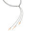 Sterling Silver 3 Rose-tone Cross Adj up to 24in Slip-on Necklace