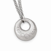 Sterling Silver 925 Fancy Necklace with Scratch-Finish and Extender - 18
