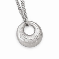 Sterling Silver 925 Fancy Necklace with Scratch-Finish and Extender - 18