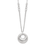 Sterling Silver Scratch-finish Circle w/1in ext. Necklace